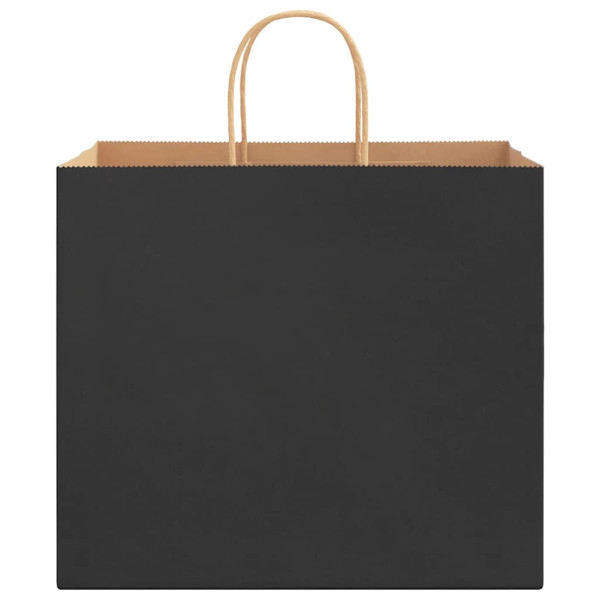 Bolsas de papel kraft con asas 250 uds negra 32x22x28 cm M 5