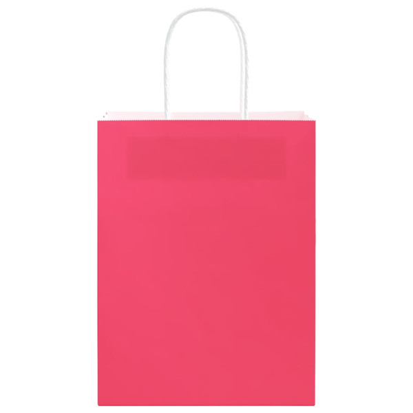 Bolsas de papel kraft con asas 250 uds rosa 21x11x28 cm M 5
