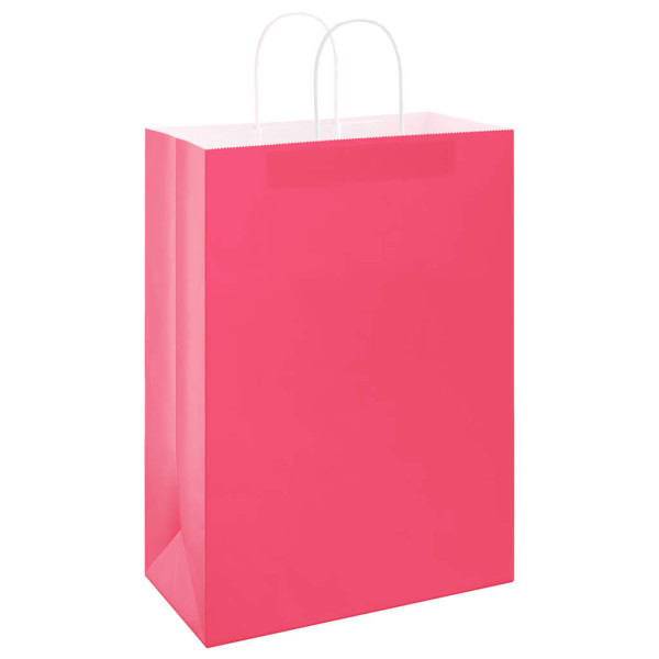 Bolsas de papel kraft con asas 250 uds rosa 32x17x44 cm M 4