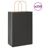 Bolsas de papel kraft con asas 250 uds negra 21x11x31 cm 1