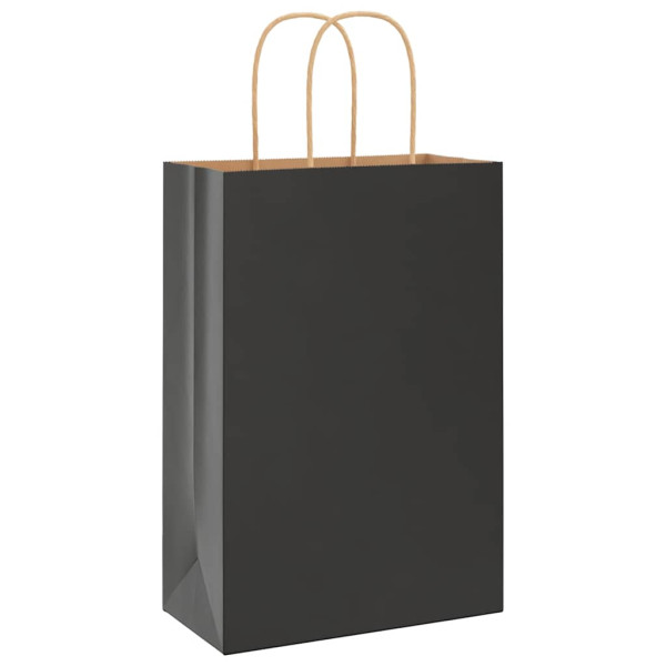 Bolsas de papel kraft con asas 250 uds negra 21x11x31 cm M 4