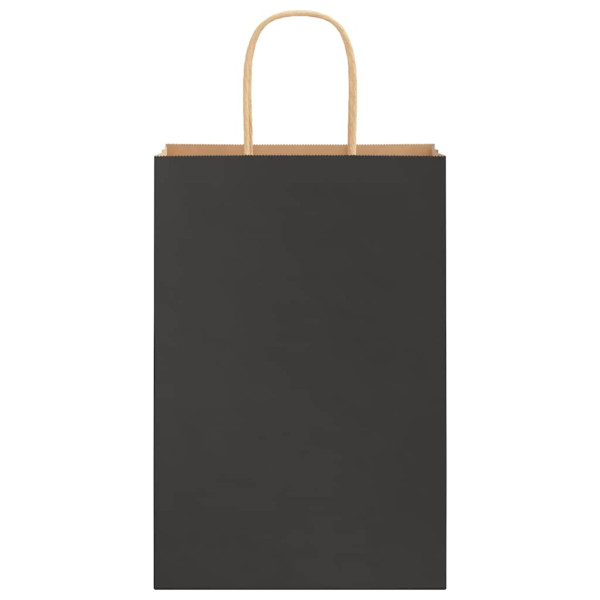 Bolsas de papel kraft con asas 250 uds negra 21x11x31 cm M 5