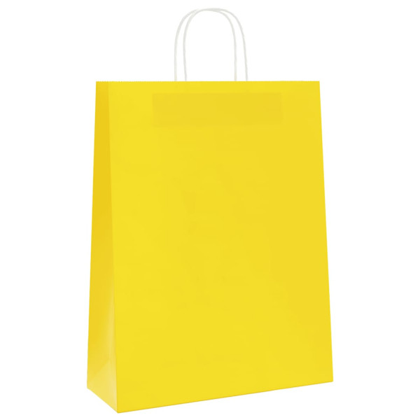 Bolsas de papel kraft con asas 250 uds amarillas 32x12x42 cm M 3