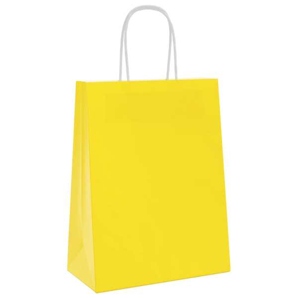 Bolsas de papel kraft con asas 250 uds amarillas 21x11x28 cm M 3