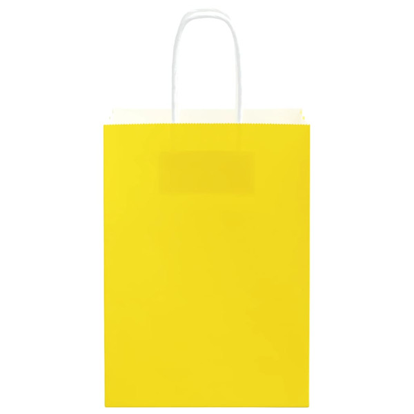 Sacos de papel 250 unid com alças amarelo 15x8x21 cm M 5