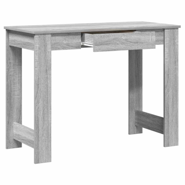 Escritorio de madera contrachapada gris sonoma 100x45x75 cm M 5