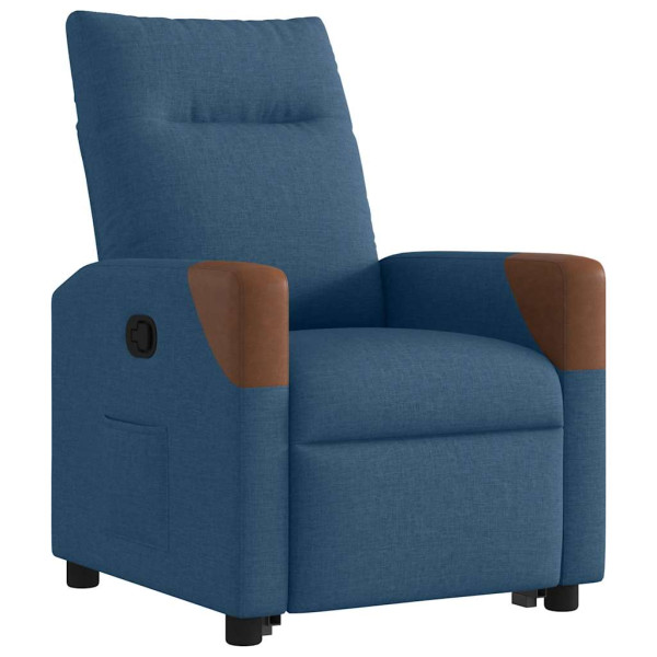 Sillón reclinable elevable tela azul M 4