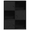 Librería de madera contrachapada roble negro 60x24x76.5 cm 5