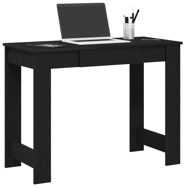 Escritorio de madera contrachapada negro 100x45x75 cm D