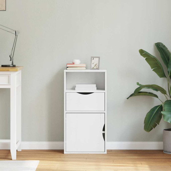 Mueble auxiliar con cajón ODDA blanco 40x24x79 cm madera pino M 3