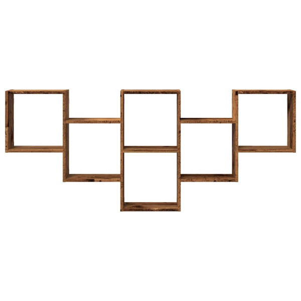 Estantería de pared madera ingeniería envejecida 159x18x66 cm M 4