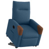 Sillón eléctrico reclinable elevable de tela azul 3
