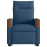 Sillón eléctrico reclinable elevable de tela azul 5