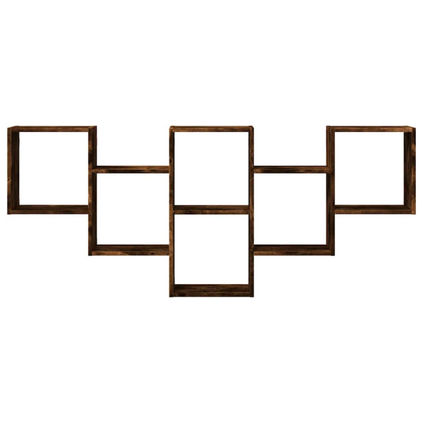Estantería de pared madera ingeniería roble ahumado 159x18x66cm M 4