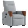 Sillón de masaje eléctrico reclinable elevable tela gris claro 4