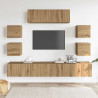 Mueble para TV de pared madera contrachapada artesanal 7 piezas 3