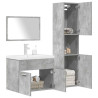 Juego muebles de baño 4 pzas madera contrachapada gris hormigón 3