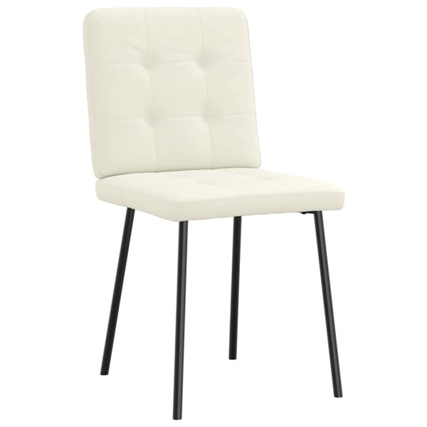 Cadeiras de jantar 4 pcs veludo cor creme M 3