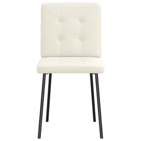 Cadeiras de jantar 4 pcs veludo cor creme M 4