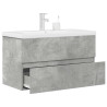 Set muebles de baño 2 piezas madera contrachapada gris hormigón 1