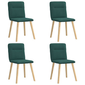 Cadeiras de jantar 4 pcs tecido verde escuro H