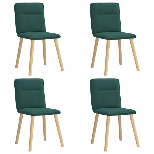 Cadeiras de jantar 4 pcs tecido verde escuro M 2