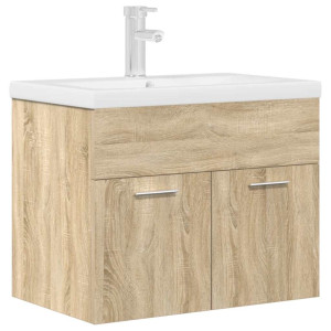 Mueble de baño con lavabo incorporado y grifo roble Sonoma H