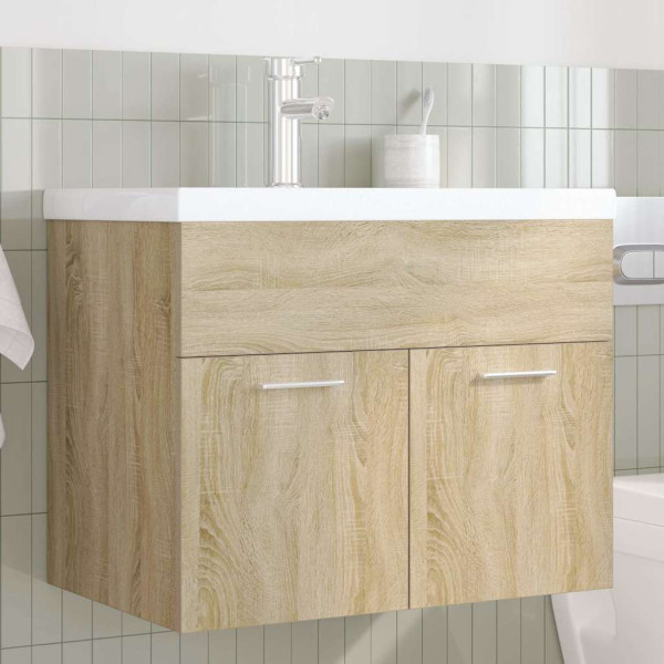 Mueble de baño con lavabo incorporado y grifo roble Sonoma M 3