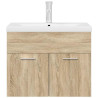 Mueble de baño con lavabo incorporado y grifo roble Sonoma 4