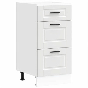 Mueble bajo de cocina Porto madera contrachapada blanca H