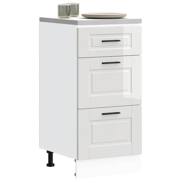 Mueble bajo de cocina Porto alto brillo blanco D