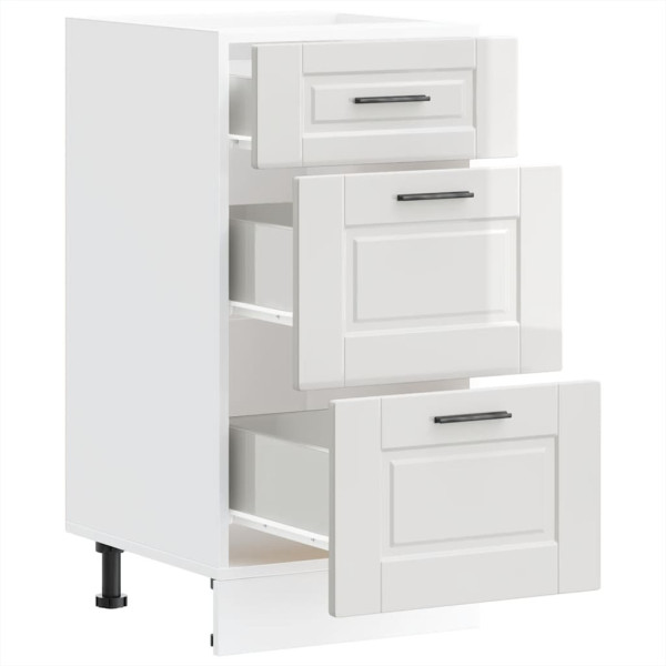 Armário base cozinha Porto derivados madeira branco brilhante M 5