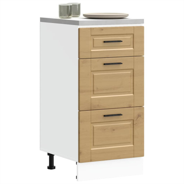 Mueble bajo de cocina porto roble artesano madera reconstituida D