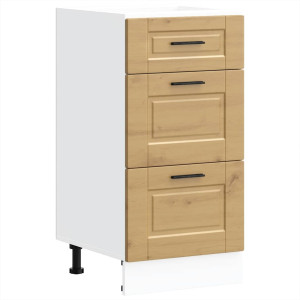 Mueble bajo de cocina porto roble artesano madera reconstituida H