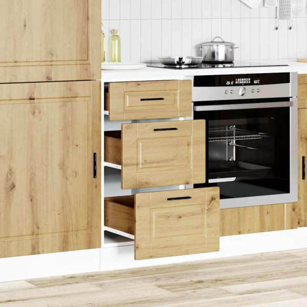 Mueble bajo de cocina porto roble artesano madera reconstituida M 3