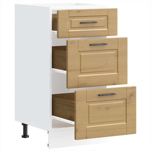 Mueble bajo de cocina porto roble artesano madera reconstituida M 5