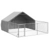 Caseta perros exterior con corral 4x3x1.9 m acero galvanizado 2