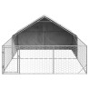 Canil exterior para cães com corredor 4x3x1.9 m aço galvanizado 3