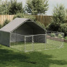 Caseta perros exterior con corral 5x3x1.9 m acero galvanizado 1