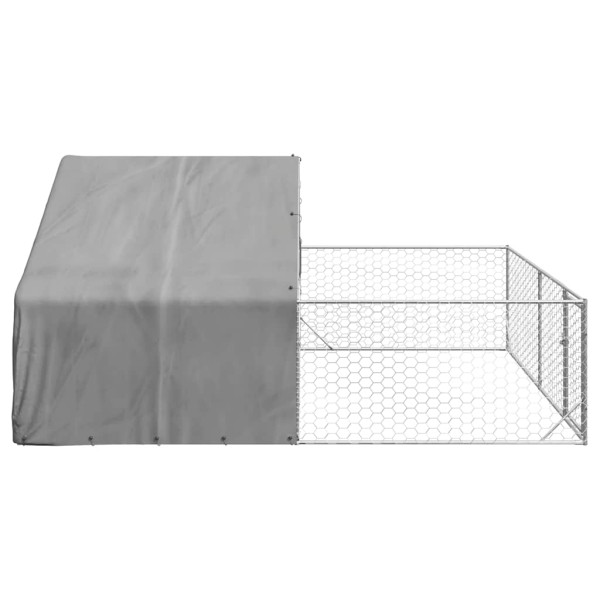 Canil exterior para cães com corredor 5x3x1.9 m aço galvanizado M 4