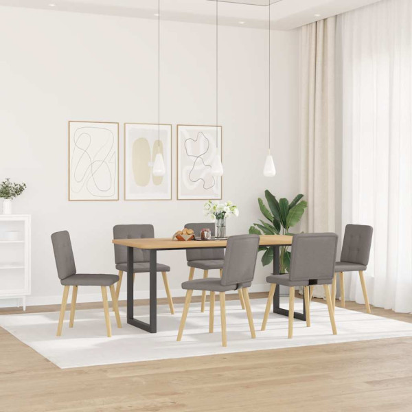 Sillas de comedor 6 unidades de tela gris taupe M 2