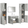 Set muebles de baño 5 piezas madera ingeniería gris hormigón 1
