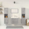 Set muebles de baño 5 piezas madera ingeniería gris hormigón 3