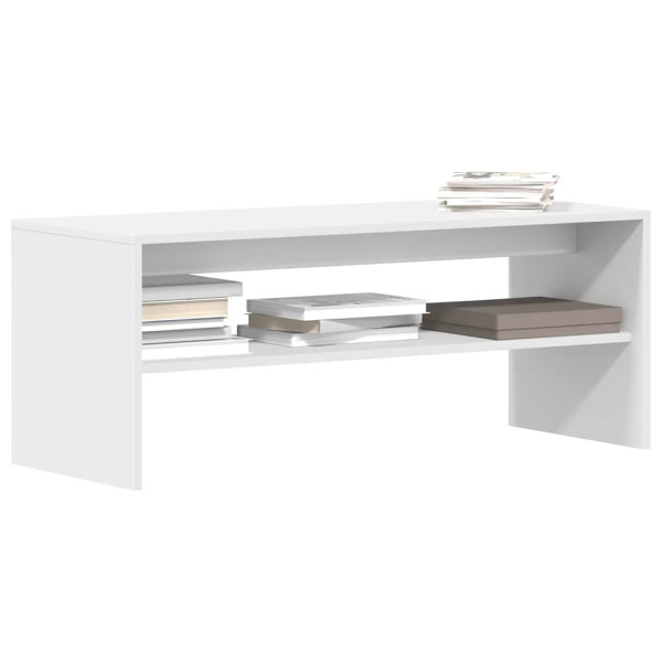 Mueble para TV madera contrachapada blanco 100x40x40 cm D