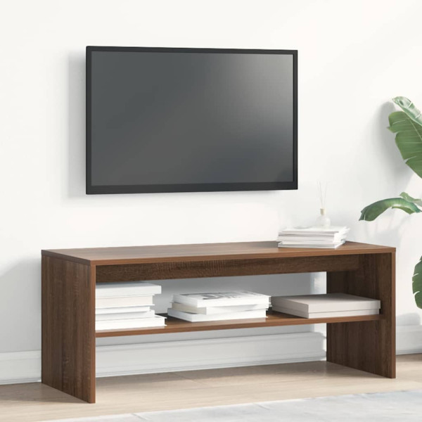 Mueble de TV madera contrachapada roble marrón 100x40x40 cm M 3