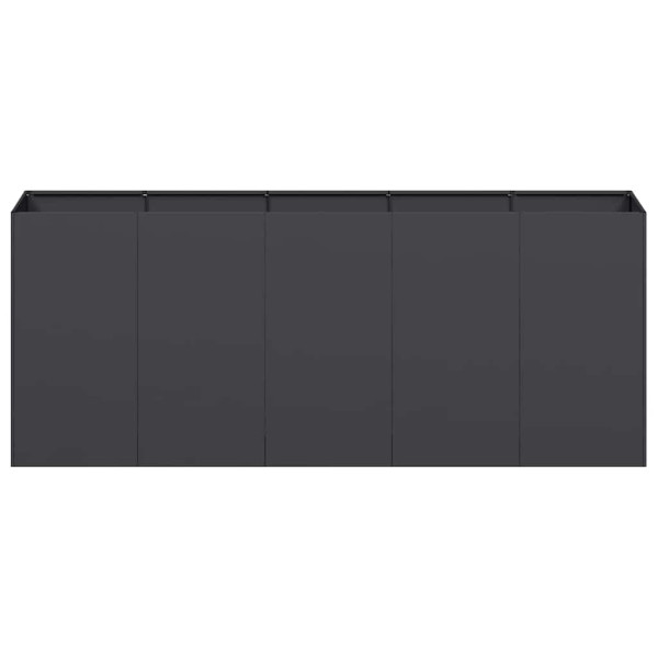 Jardinera de acero laminado en frío negro 200x40x80 cm M 4