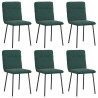 Cadeiras de jantar 6 pcs veludo verde-escuro 2