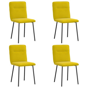 Sillas de comedor 4 unidades terciopelo amarillo H
