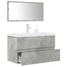 Set muebles de baño 2 piezas madera contrachapada gris hormigón 1