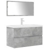 Set muebles de baño 2 piezas madera contrachapada gris hormigón 2